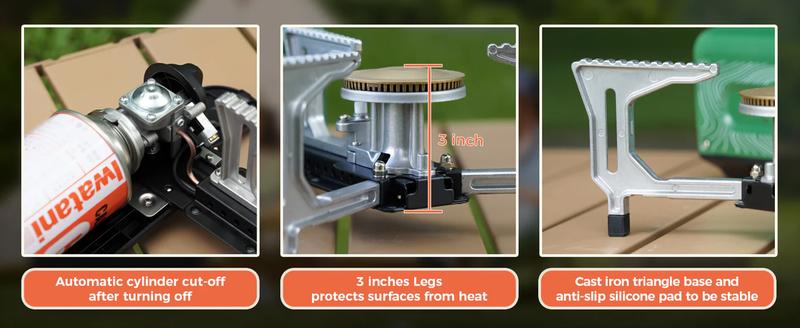 BIG HORN Butane Camping Stove, Portable Folding Gas Burner for Camping