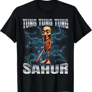 Winter outfit 100% Cotton Unisex Tung Tung Tung Sahur T-Shirt women graphic shirts