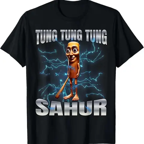 Winter outfit 100% Cotton Unisex Tung Tung Tung Sahur T-Shirt women graphic shirts