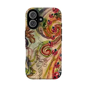 Whimsigothic Ladybug Phone Case, Aesthetic Heart Wing Insect Collage Phone Case for IP 17 16 15 14 13 12 11 Pro Max XS, Goblincore Ladybug Tough Case, Fairycore Ladybug Gift for Women & Men Phone Cover