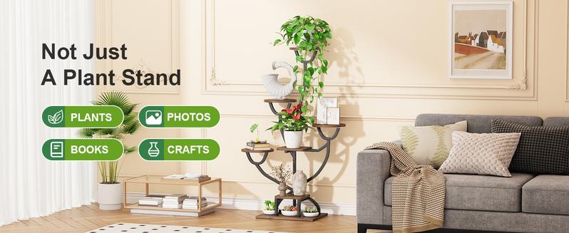 Plant Stand Indoor with Grow Light Corner Shelf for Living Room & Balcony Modern Design Sturdy Structure Perfect for Small Plants & Greenery