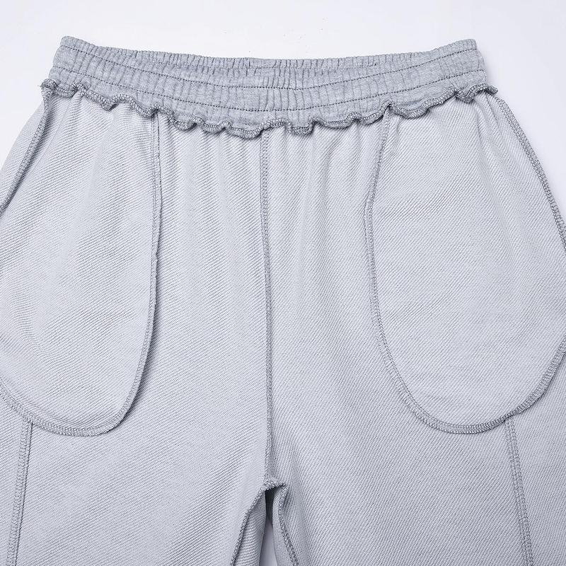 Men's Baggy Sweatpants, Loose Fit Casual Drawstring Elastic Waist, Wide Leg Joggers Trousers with Pockets, Comfortable Daily Wear, Sports Bottoms