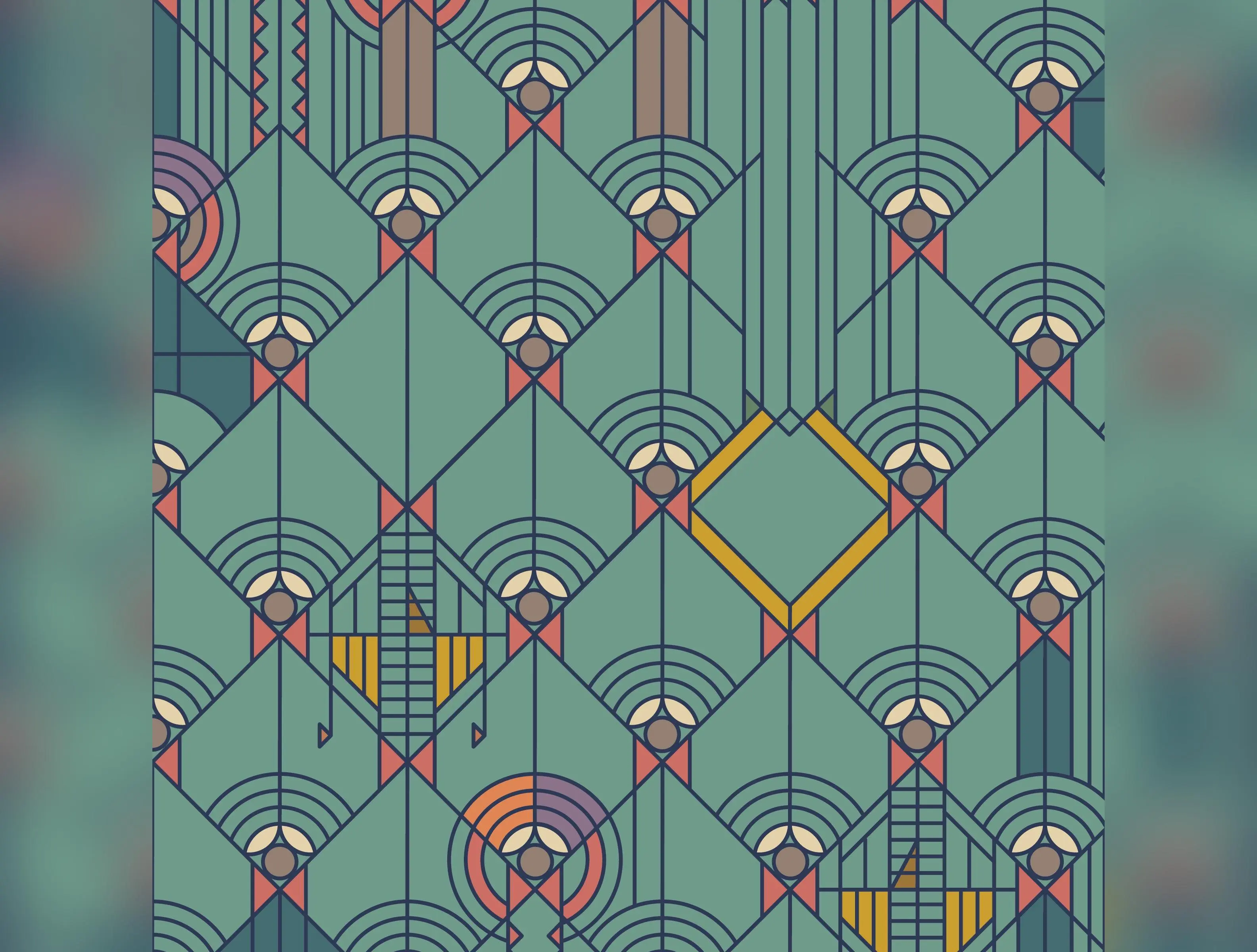 Frank Lloyd Wright Collection by Cloud9 | April Showers - Desert (227759) | 100% Organic Cotton