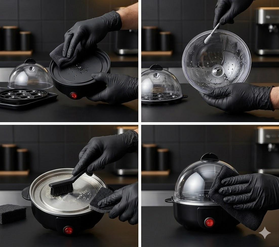 Egg Cooker, Rapid Boiler & Poacher, Meal Prep Essential, Family Sized Meals: Make Up To 7 Large Boiled Eggs, Dishwasher Safe Lid with Cool-Touch Handles, Poaching Tray Included, Black