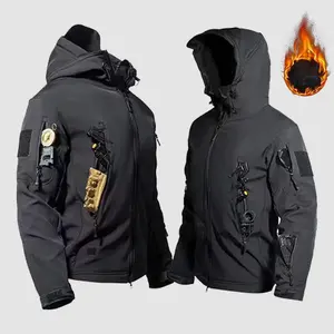 Autumn and Winter Men's Jacket - Multi-Pocket Hooded Jacket, Outdoor Tactical Workwear, Warm, Windproof, Durable, Suitable for Studio Work, Outdoor Hiking, and Fishing Leisure Sports Clothing