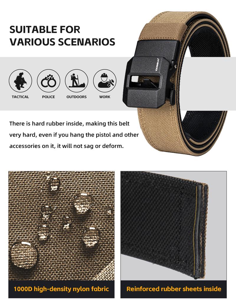 IDOGEAR Men's EDC 1.5" Ratchet Nylon Belt for Various Trouser Styles CCW Belts 3430