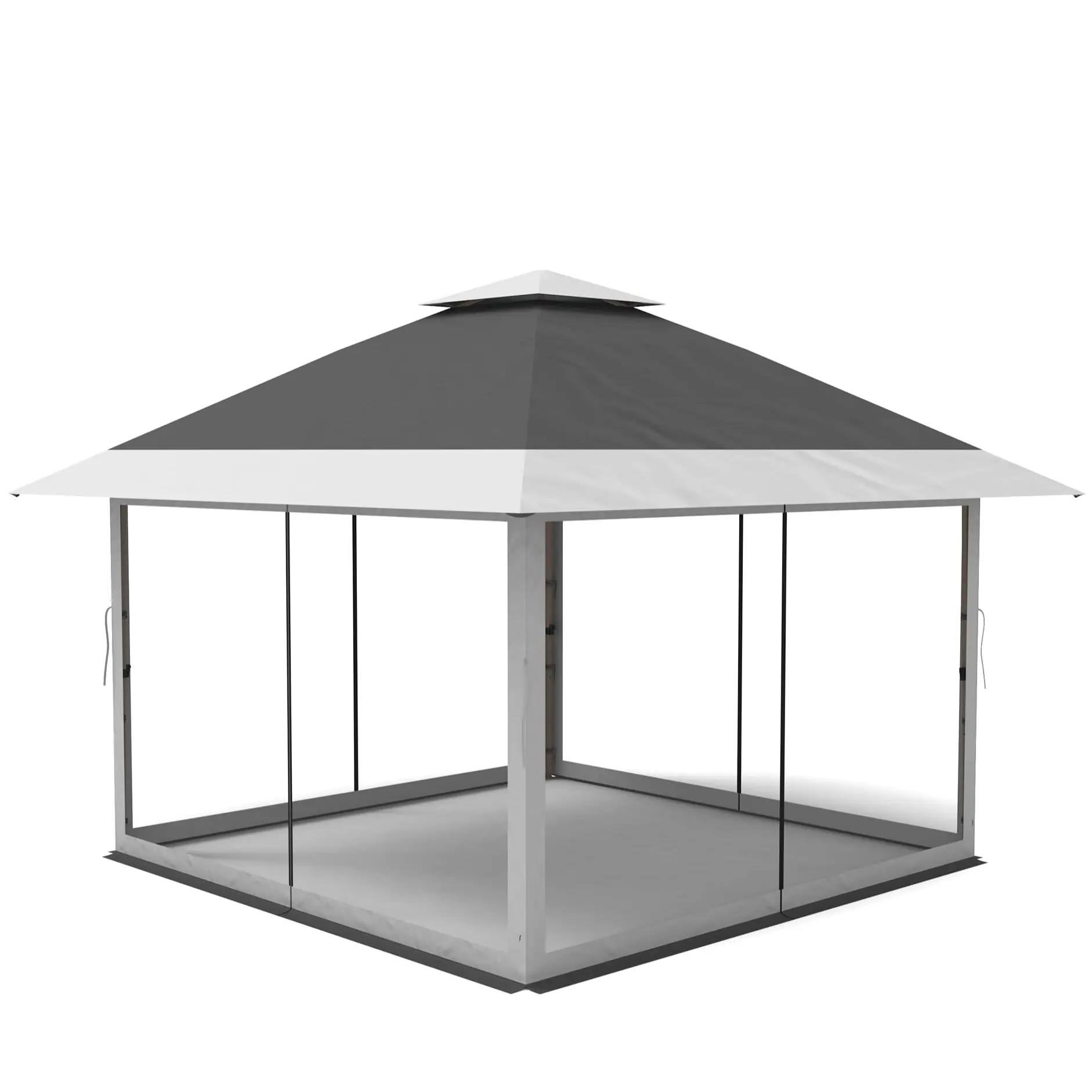 【GARVEE】12x12 Square Pop Up Gazebo Outdoor Canopy Shelter, 51 lbs, Mosquito Netting, 4 Standbags, Instant Setup, UV Prevention, Waterproof, Assembly Required for Lawn, Garden (Charcoal Gray-Light Gray, Red-Light Grey, Olive Green-Taupe), Waterproof Canopy