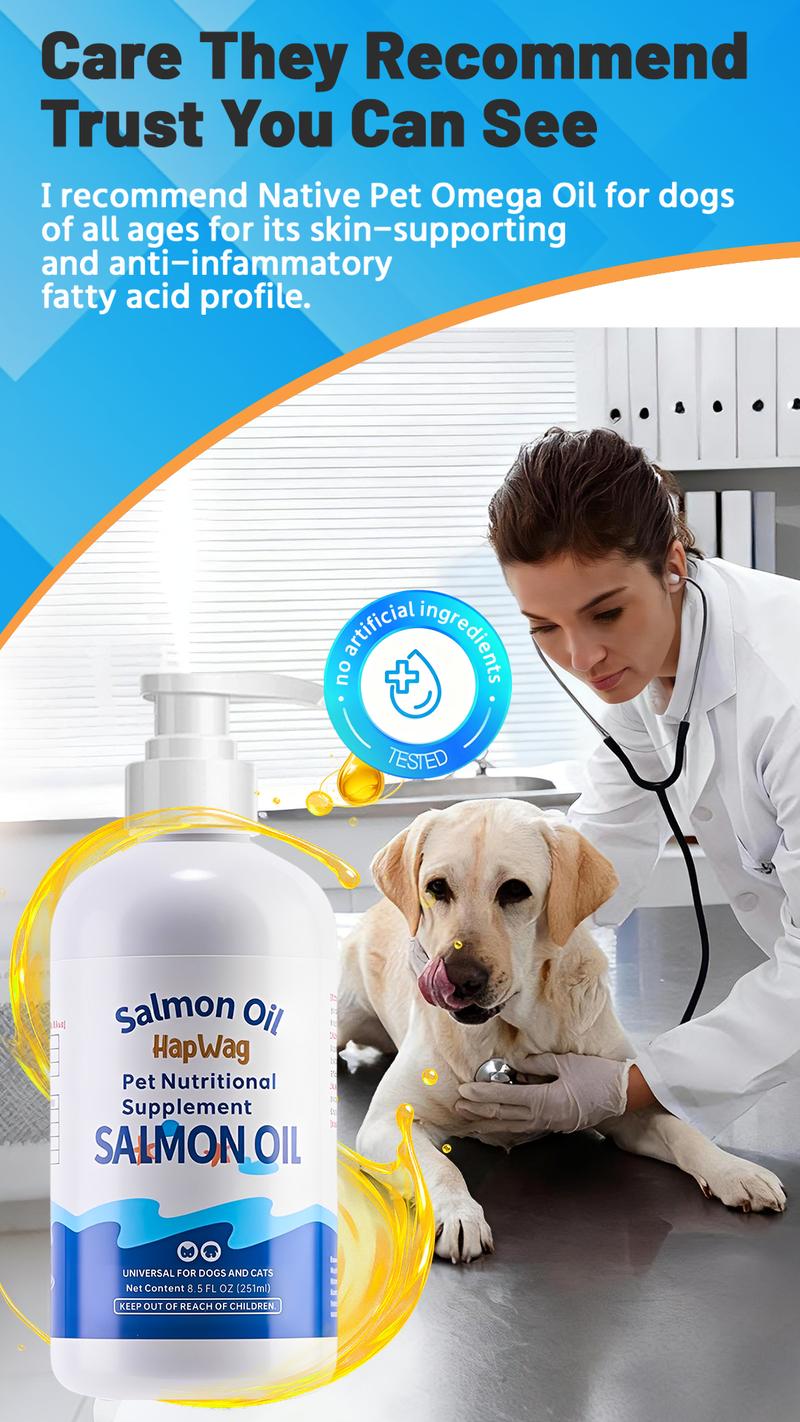 HAPWAG Anchovy Fish Oil with EPA & DHA, Omega-3 for Dogs & Cats, Supports Skin, Coat, Joint & Immunity