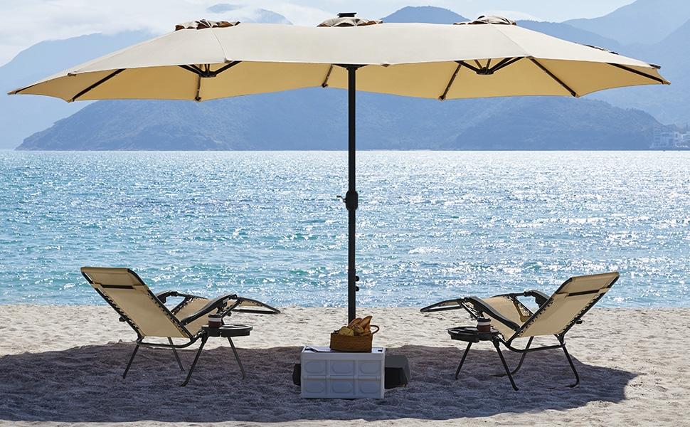 Yaheetech 2pcs Zero Gravity Recliners, Outdoor Patio Reclining Lounge Chair with Cupholder/Pillow, Set of 2 Foldable Lounge Camping Chair