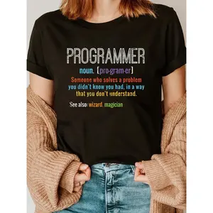 100% Cotton Programmer Definition IT Software Developer Coder Men Women T-Shirt