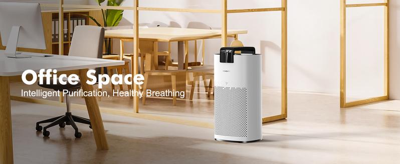 MORENTO 7566 Large Home Air Purifier with PM2.5 Sensor Smart WiFi Quiet Sleep Mode 4-in-1 Filter for Pollen Smoke Handheld Design Easy to Move