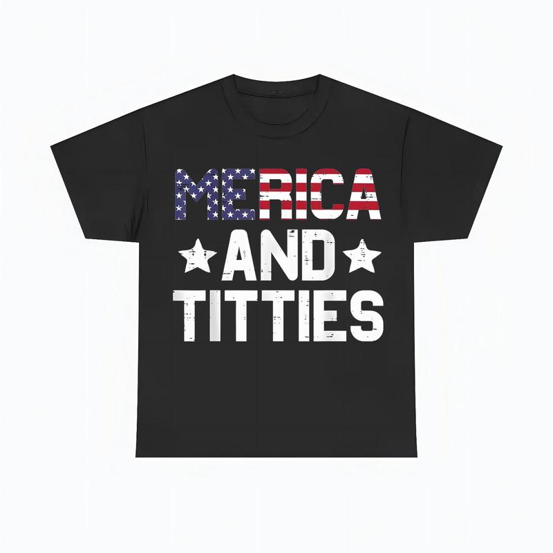 2025 TikTok Viral Menswear Funny American Themed T-Shirt - Unisex Casual Cotton Top for Men and Women, Trendy Patriotic Graphic Tee (S-XXXXXL)