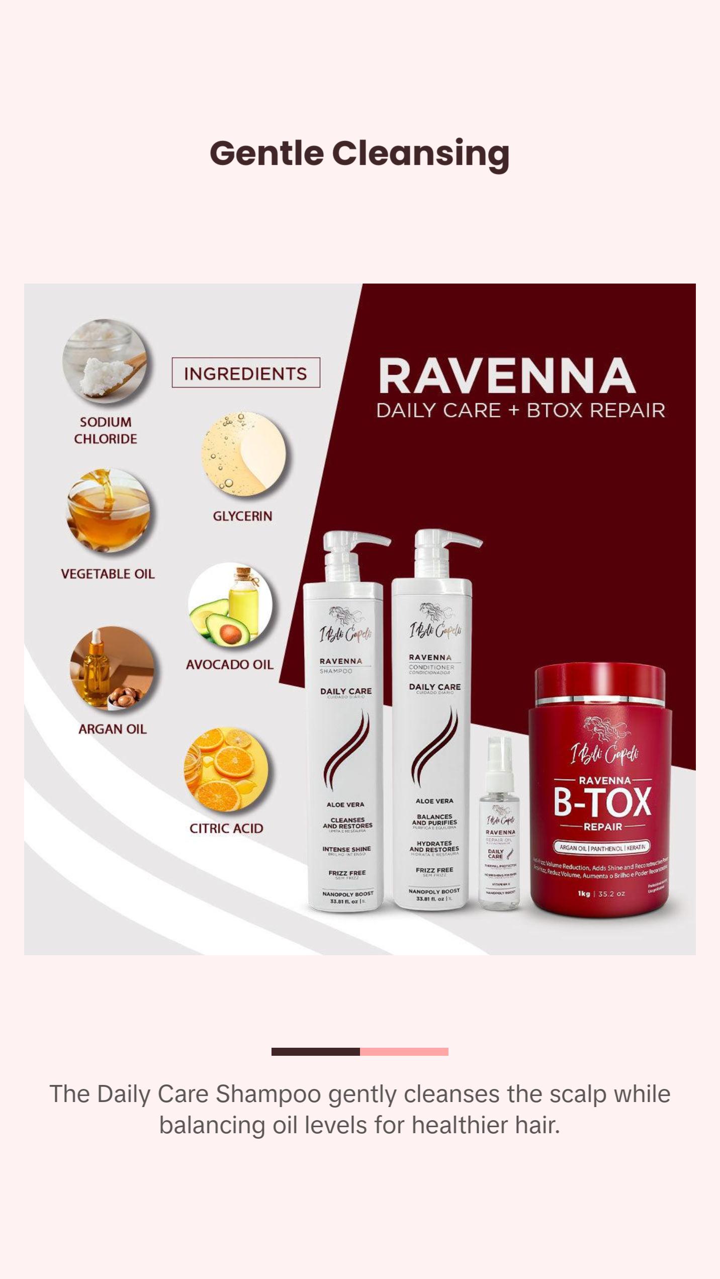 I BELLI CAPELLI Ravenna Daily Care + B-tox Repair Kit Hydration Straightening Intense Shine Conditioner Argan Oil Repairing Gentle Moisturizing Shampoo and B-tox Repair Mask for Radiant Hair Foam I BELLI CAPELLI Ravenna Daily Care + B-tox Repair Kit Hydration Straightening Intense Shine Conditioner Argan Oil Repairing Gentle Moisturizing Shampoo and B-tox Repair Mask for Radiant Hair Foam