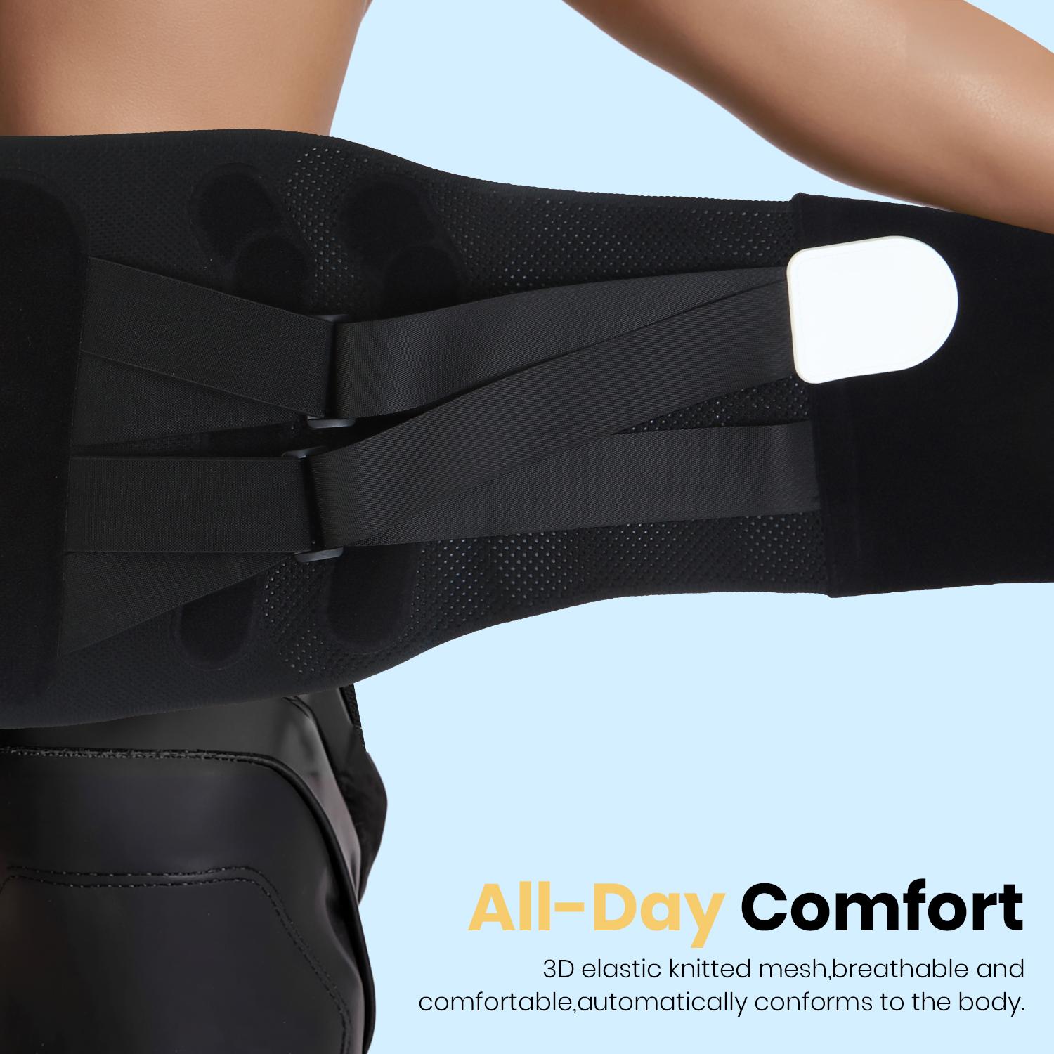 Back Brace Support Belt-Lumbar Support Back Brace for Back Pain, Sciatica, Scoliosis, Herniated Disc Adjustable Support Straps-Lower Back Brace with Removable Lumbar Pad for Men & Women