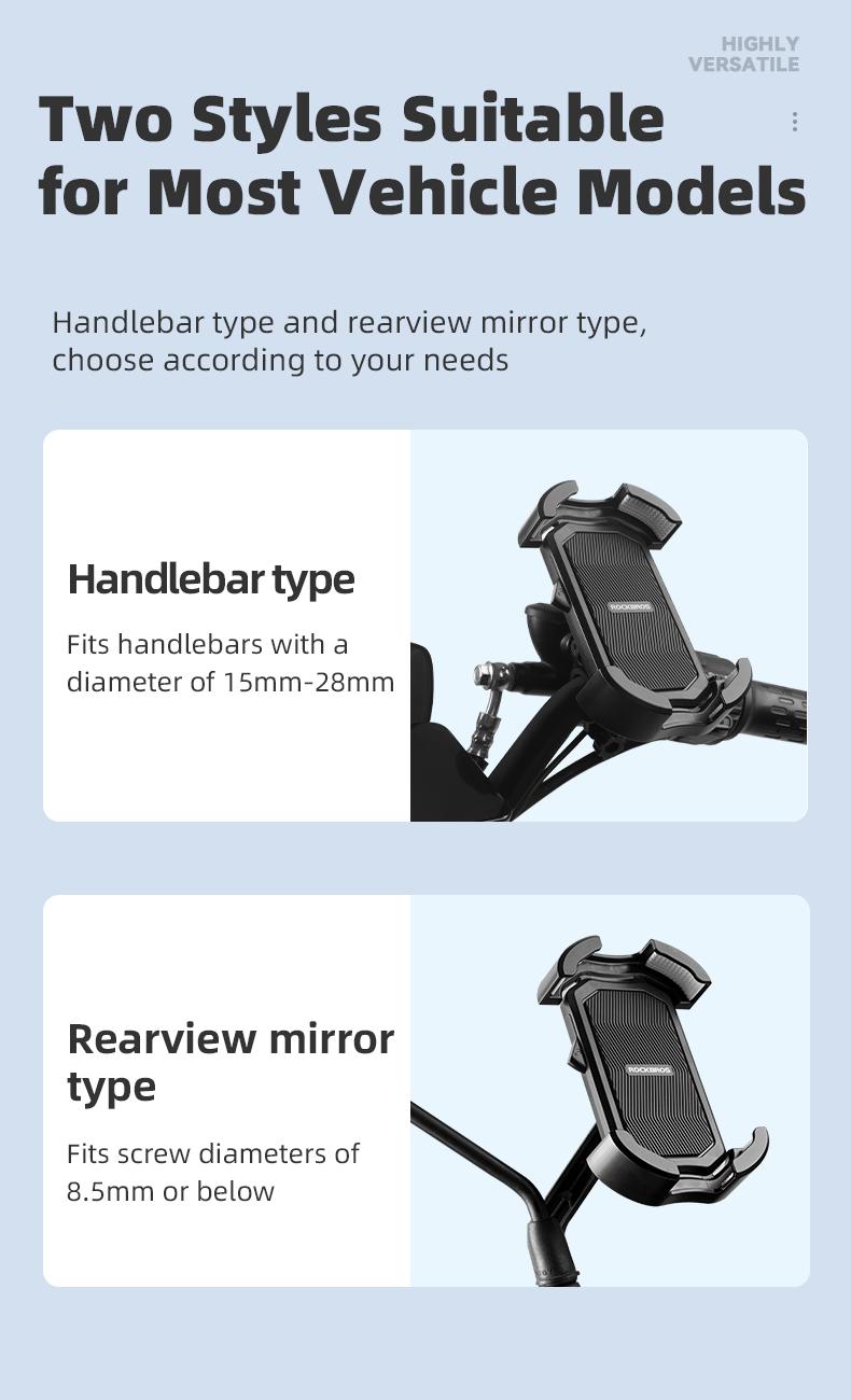 ROCKBROS Motorcycle Phone Mount, Motorcycle Phone Holder with Security Lock, Shockproof Phone Holder for Motorcycle, Adjustable Motorcycle Phone Holder Mount, Suitable for 4.7”-6.8” Phone