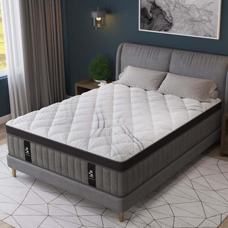 12/14 Inch Gel Memory Foam Mattress Hybrid Pocket Spring Twin Full Queen King Bed Mattress In A Box, Euro Top Medium Firm For Back & Lumbar Support, Individual Pocket Spring Bed For Motion Isolation & Fiberglass Free