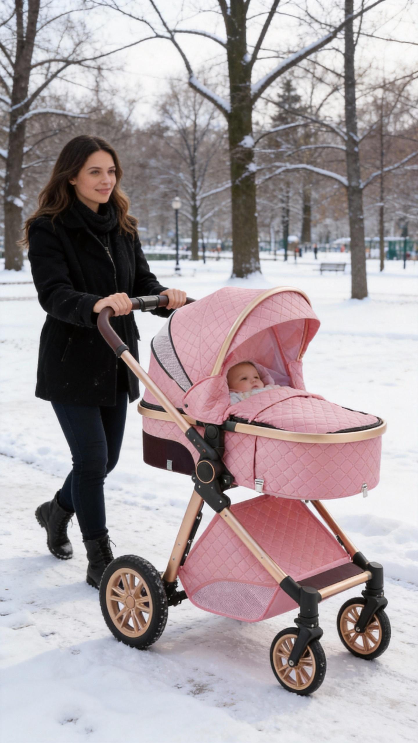 All in One 4 in 1 Baby   System with Car  and Bassinet for Newborns, Lightweight Infant Buggy with Reversible Push, Adjustable  and Smooth Shock Absorbing Wheels, Safe Comfortable  for Everyday Use and  electric stroller travel vintage running seat 3-in-1