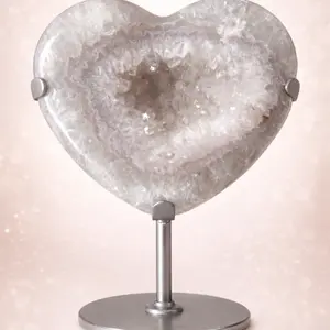 Crystal Cave Heart – Druzy Quartz Geode  Collection: Guardian Series – Lela’s GemStoneZ