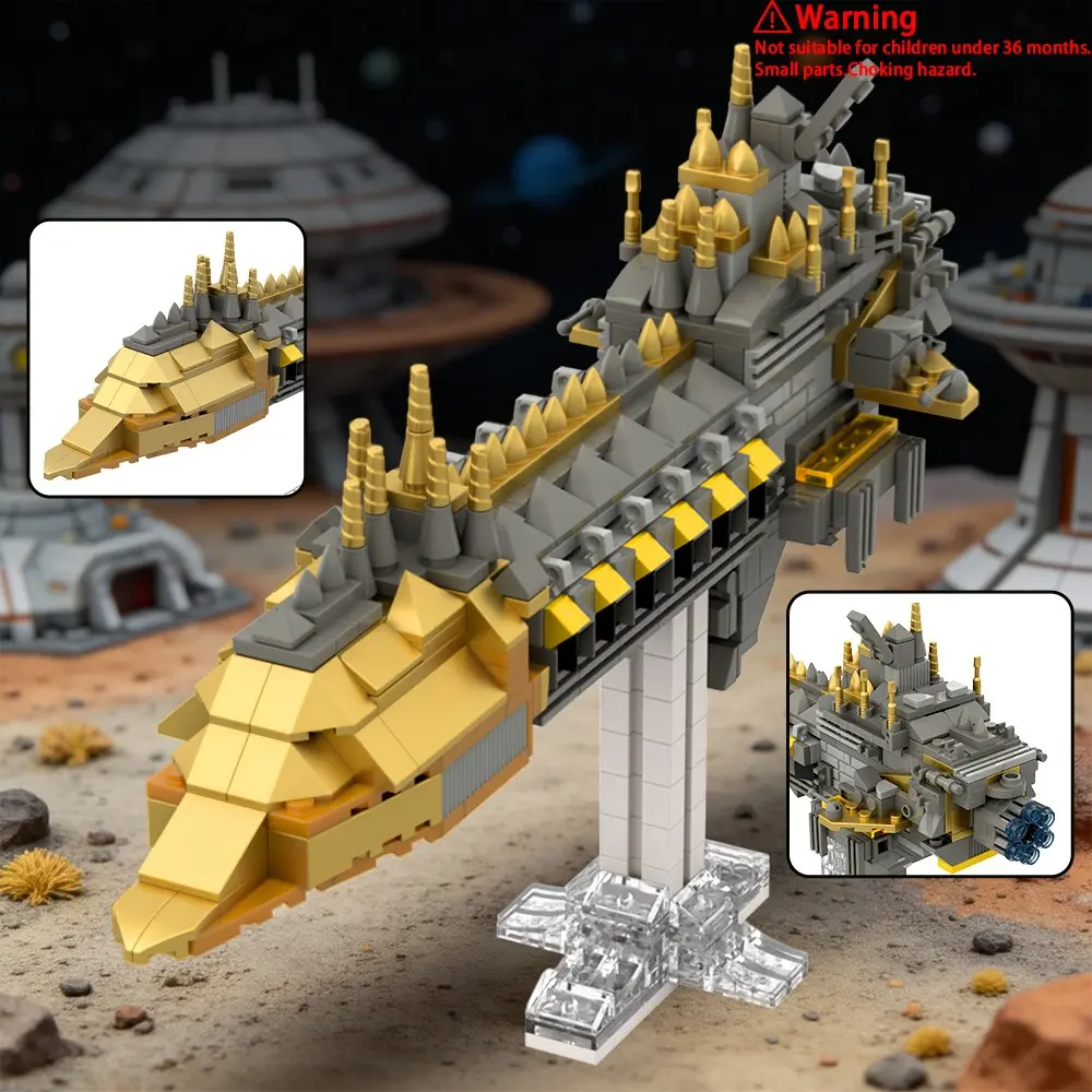 Sci-Fi Interstellar Fleet Flagship Building Blocks Set,Military Space Warship Model with Transparent Display Stand,STEM Building Toy for Sci-Fi Fans Collectors,Desktop Decor Gift,Interlocking Building Block, Collectible Construction Set, Building Sets