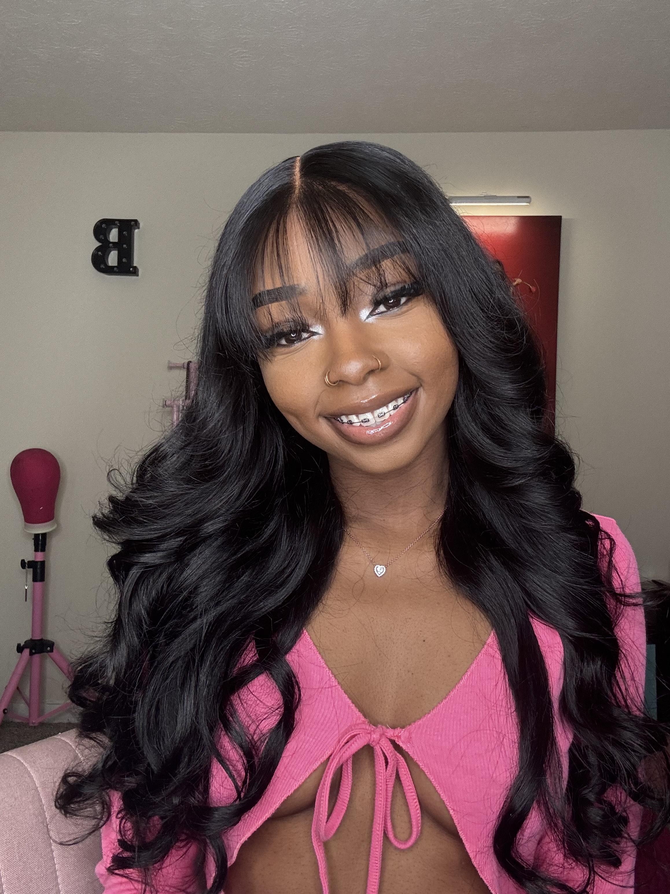 【200% Density】UNice Pre-Everything Fluffy Natural Loose Wave Wig with Curtain Bangs Glueless 13x4/7x5 HD Lace Human Hair Wigs Friendly for Beginners