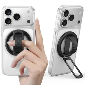 Lamicall MagFlex Magnetic Phone Ring & Foldable Stand – MagSafe Compatible Grip, Adjustable Kickstand, 360° Rotation, Desk Stand for iPhone 17/16/15/14/13