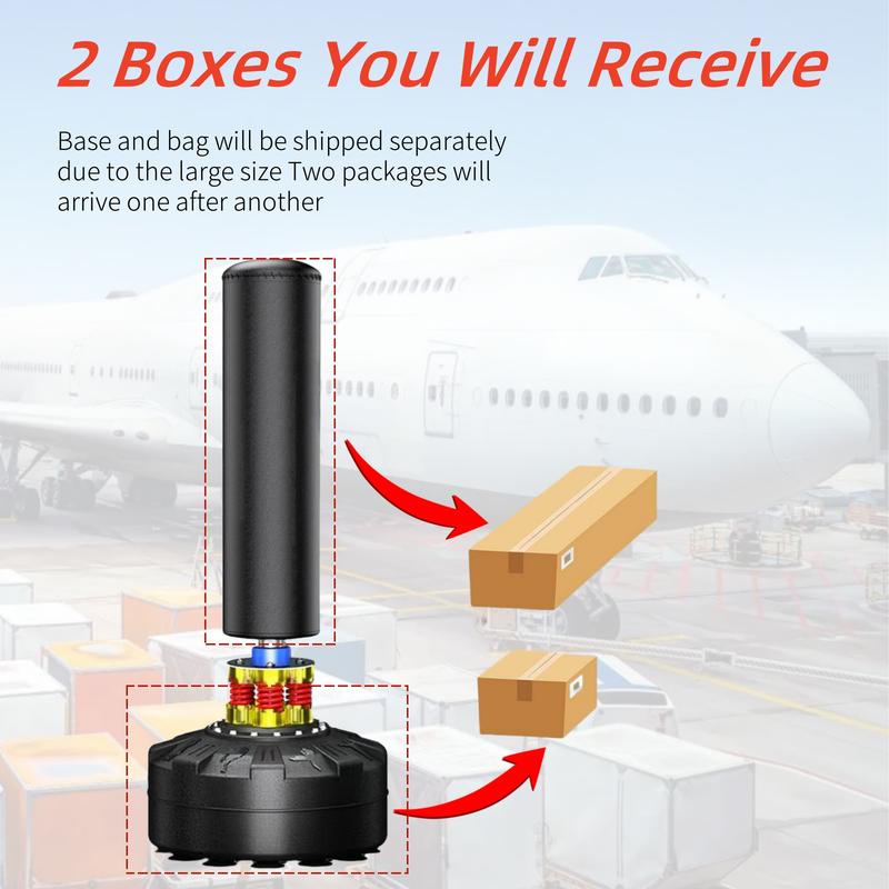 Real Freestanding Boxing Punching Bag with Gloves Stand 70'' Heavy Duty Standup Bag with Suction Cups & Weighted Base for Adults Kickboxing MMA Muay Thai Fitness Training