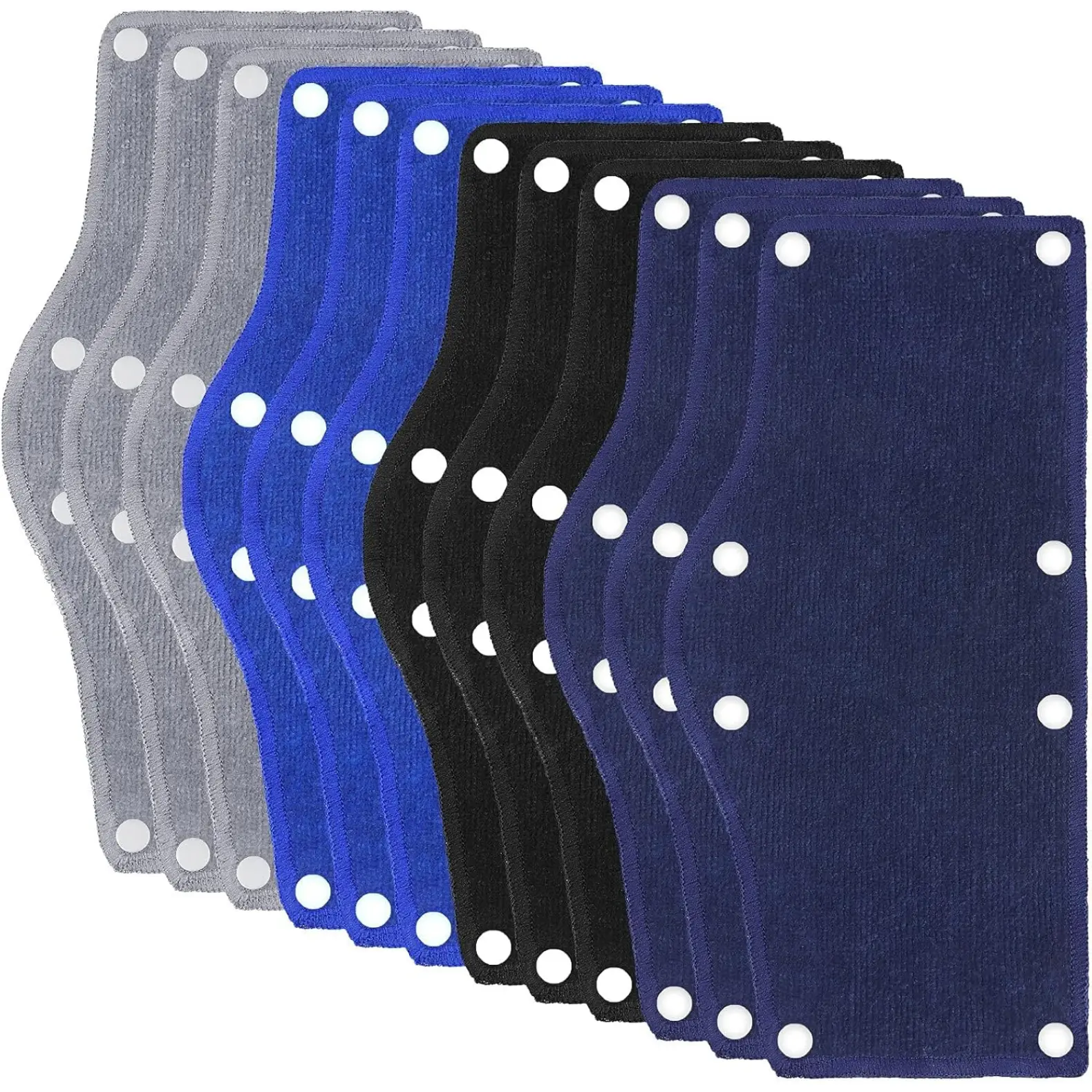 12-Pack Cotton Hard Hat Sweatbands - 10" Sweat Control Absorbent Helmet Liners, 8-Button Quick Fit Snap-On, Stays Put, Durable Stitching, Reusable Washable Unisex All Seasons Comfortable Fit Work Accessories