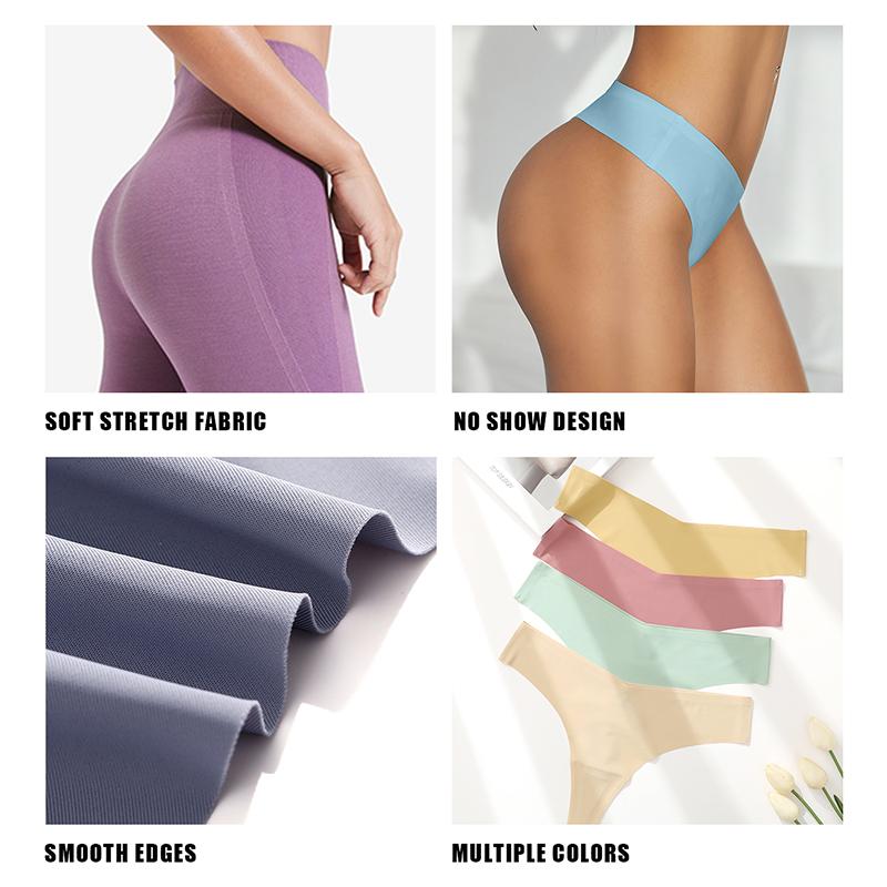 FINETOO Weekly Panties 7 Pack Seamless Thongs No Show Underwear V Waisted Comfortable Thong Panties XS-XL Smooth Lingerie Basic Minimalist Womenswear FINETOO Weekly Panties 7 Pack Seamless Thongs No Show Underwear V Waisted Comfortable Thong Panties XS-XL Smooth Lingerie Basic Minimalist Womenswear