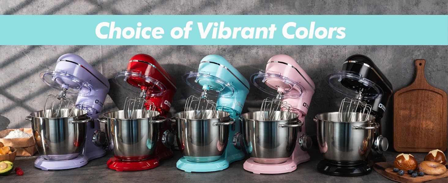 Kitchen in the box Stand Mixer, 6.5QT 10-Speed Tilt-Head Electric Stand Mixer, 3-In-1 Kitchen Mixer with Bowl, Dough Hook, Whisk and Beater, Food Mixer for Baking, Cake and Most Home Cooks