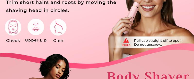 Dual Head Bikini Shaver for Women, Painless 2-in-1 Electric Body Hair Remover, Viral Portable Precision Water Proof Trimmer for Sensitive Areas, Rechargeable Mini Razor for Smooth Skin