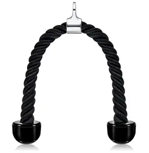 Tricep Rope Cable Attachment Handles Universal Tricep Rope Pull Down 27 Inch Heavy Duty Rope Length,Greater Range of Motion,Easy to Grip & Non Slip Cable Workout Exercise Machine Attachment, Suitable for Professional Gyms  Push Downs, Crunches, Facepulls