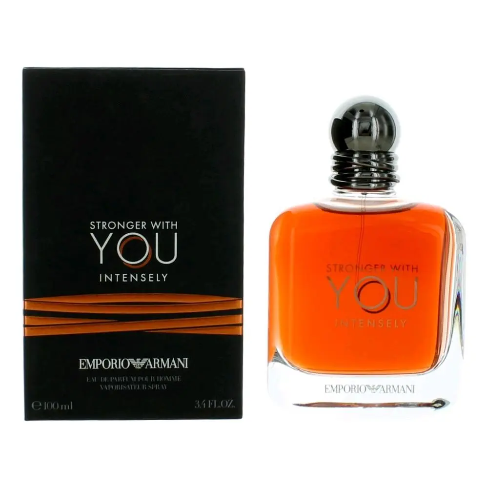 Giorgio Armani Stronger With You Intensely Powerful Bold EDP Spray for Men - 3.4 oz (100ml), Confidence Boost Fragrance