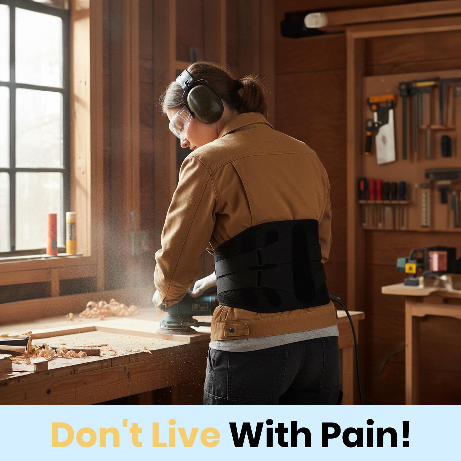 Back Brace Support Belt-Lumbar Support Back Brace for Back Pain, Sciatica, Scoliosis, Herniated Disc Adjustable Support Straps-Lower Back Brace with Removable Lumbar Pad for Men & Women