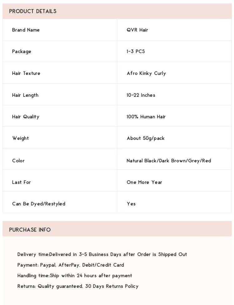 QVR Natural Black Afro kinky Bulk Hair Extensions For Braiding Dreadlock Human Hair 1 Curly dealsforyoudays TikTokShopBlackFriday