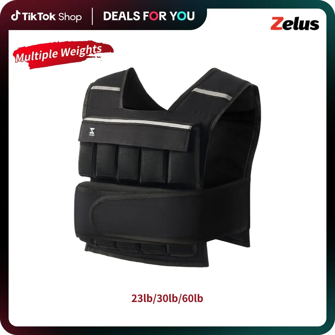 【BackToSchool】ZELUS 23lb/30lb/60lb Weighted Vests with Adjustable Weights,Rucking Vest for Men, Women, Workout, Running, Strength Training, Rucking, Jogging,Bone Health, Core&Posture Boost|#tiktokshopbacktoschool