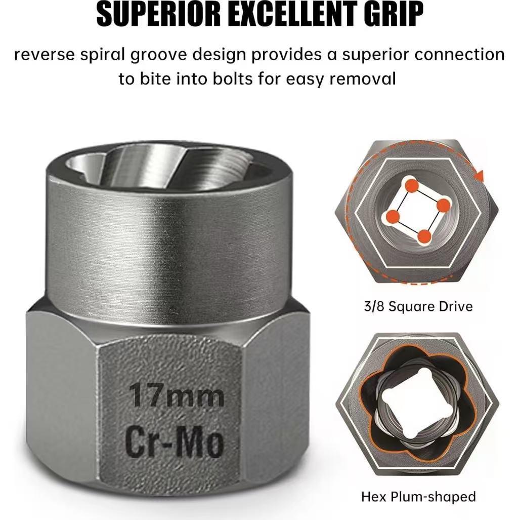 Bolt Extractor Kit 13 Pcs Stripped Bolt Extractor Set Impact Bolt Nut Easy Out Remove Rusted Frozen for Drill Use