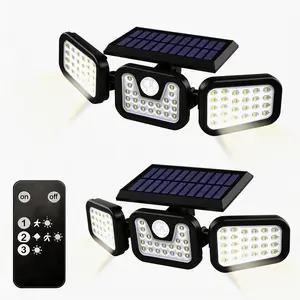 2-Pack Solar LED Security Lights with Camera - Motion Sensor Flood Lights | 3 Brightness Levels & Wireless Surveillance