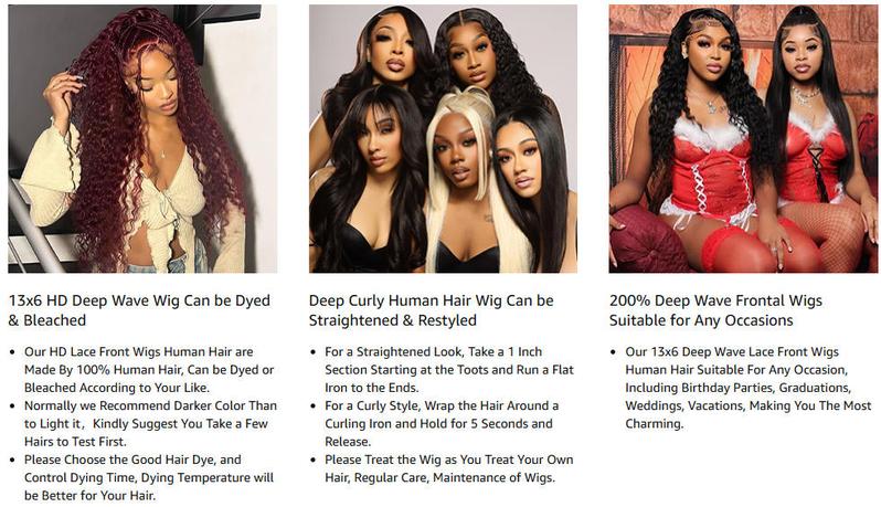 【Lemoda Outlets Deals】Lemoda Outlet Deals Water Wave Lace Front Wigs Human Hair 13x4 HD Lace Frontal Human Hair Wig 180% Density Wet and Wavy Lace Front Wigs Glueless Wigs Pre Plucked Deep Wave Wig