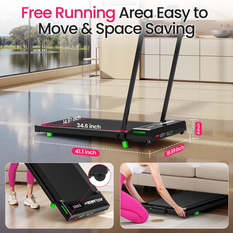 【2026 Fresh Appearance】AKLUER Under Desk Treadmill with 6% Incline, Brushless Motor, Adjustable Stepper, LED Display, Remote Control, 2.5HP, 330lbs Capacity, Home & Office Use