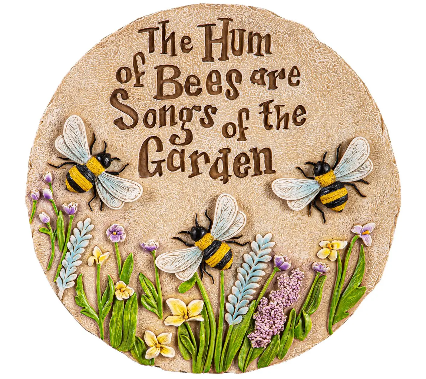 Evergreen Humming Bees Springtime Garden Stone