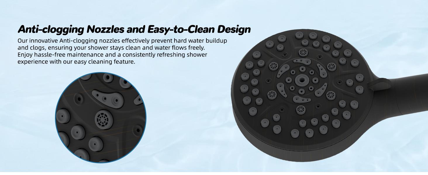 Hibbent Upgraded 13'' Shower Head Combo, High Pressure 5 Spray Rainfall Showerhead with 10 Spray Modes Handheld,All Metal Easy Reach 4-way Diverter with Pause Mode, 71'' Hose and Holder, Matte Black