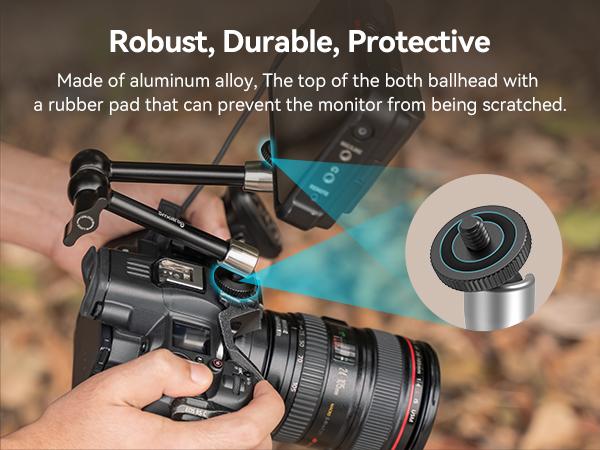 SmallRig Clamp with 1/4" and 3/8" Thread and 9.8 Inches Adjustable Friction Power Articulating Magic Arm Friction Arm with 1/4" Thread Screw for LCD Monitor/LED Lights KBUM2732B Camera Smartphone Stabilizer Photography