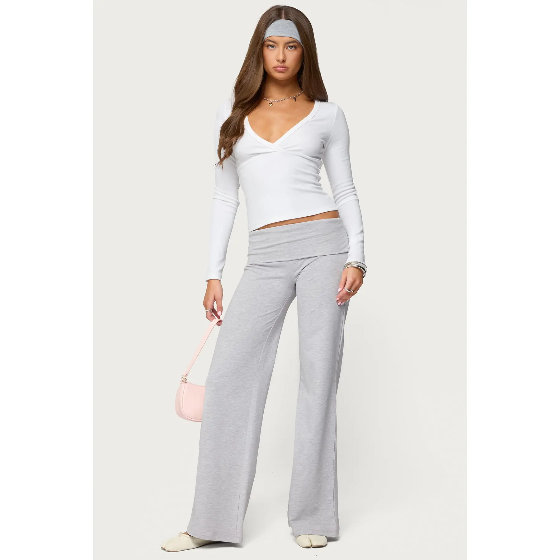 Wide Leg Foldover Pants