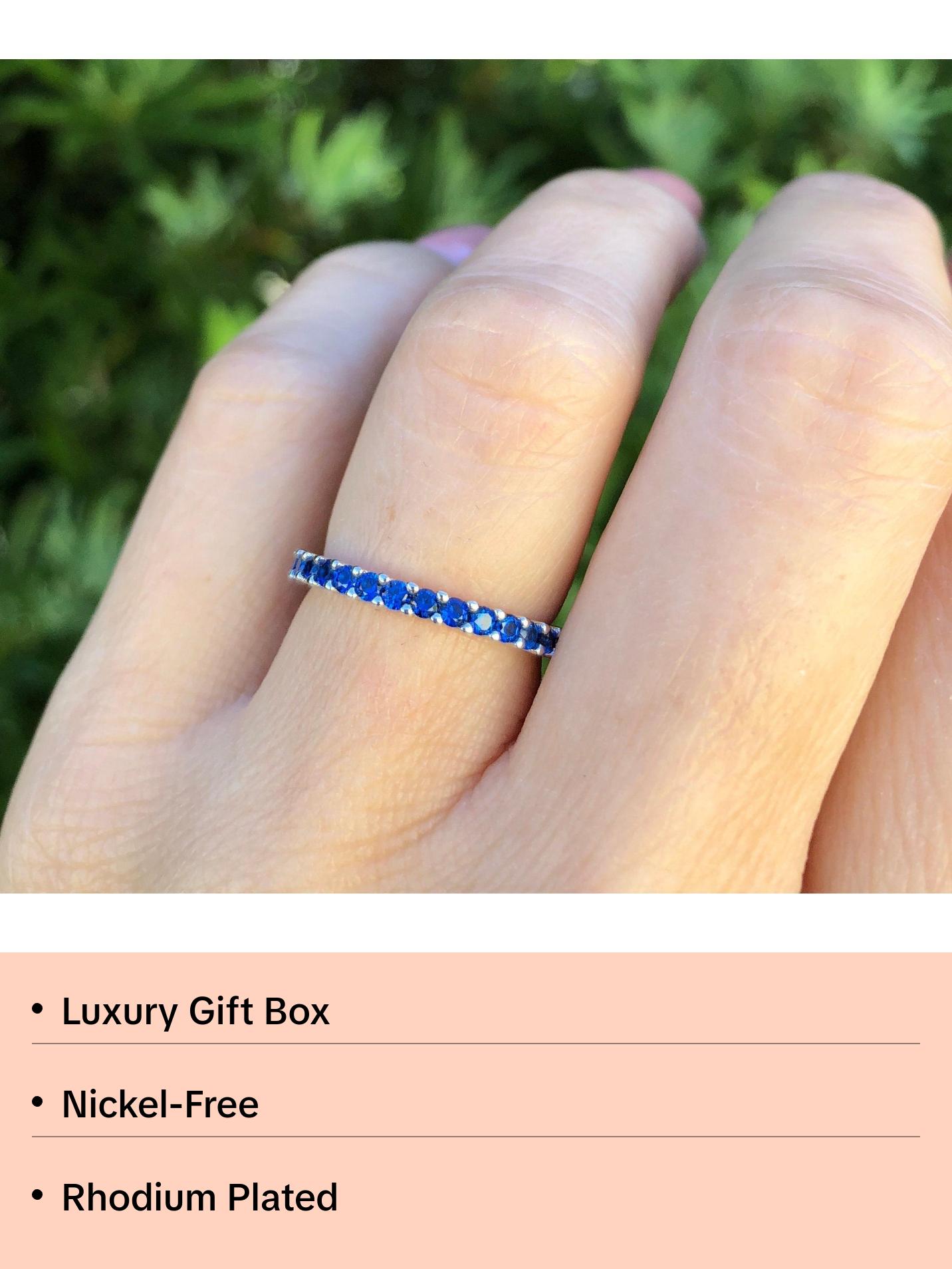 Blue Sapphire Full Eternity Band for Women