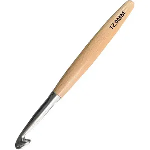Beech Wood Crochet Hooks,12mm Ergonomic Handle Crochet Hook Hand DIY Comfortable Smooth Long  Crochet Needle for Crocheting Yarn and Beginners,Experienced Crochet Lovers