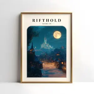 Rifthold Glass Castle Aesthetic Poster - Throne of Glass City of Sinners Print - TOG Maas Universe Wall Art - Booktok Library Decoration