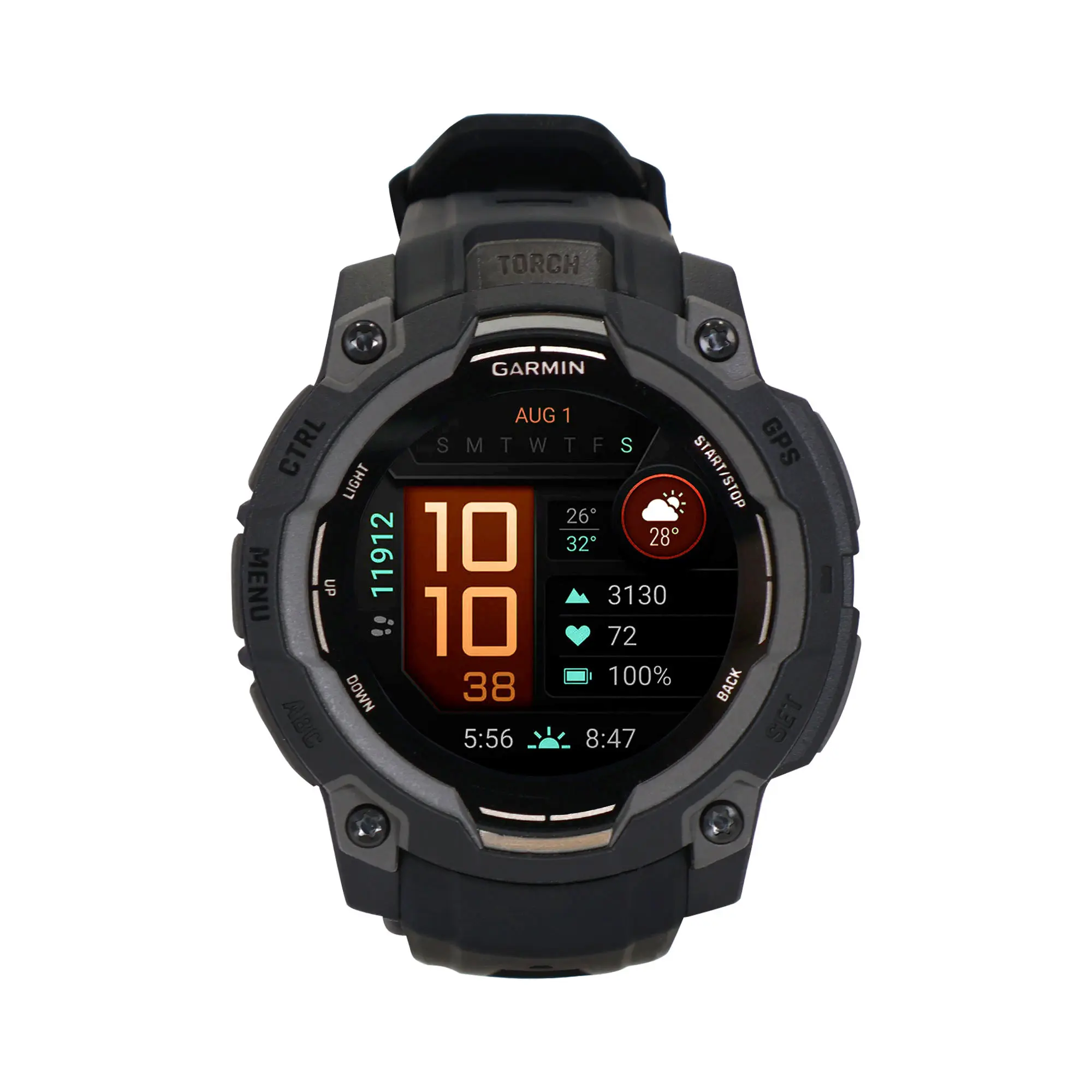 Garmin Instinct 3 AMOLED Rugged Outdoor GPS Smartwatch - 45mm Silicone Band (Black) - Wearable Device with Water Resistance & Activity Monitoring