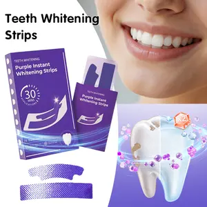 Purple Teeth Whitening Strips – Color Correcting Whitening Strips for Yellow Teeth Stains, Teeth Brightening & Stain Removing Whitening Treatment, Purple Tooth Color Correction for Whiter Smile, 14Pairs 30 Min Teeth Whitening Care Oral
