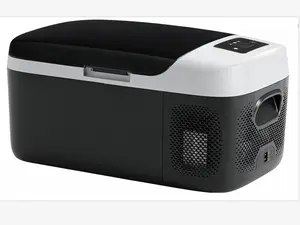 Smart 12V Portable Car Refrigerator with Freezer Mode, AC/DC Powered Travel Cooler with LED Panel