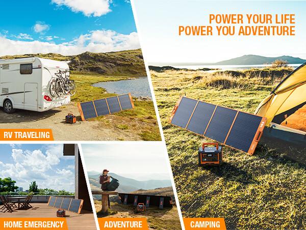 EBL Portable Solar Panel 200W Monocrystalline Silicon Cell ETFE Lamination Technology Waterproof & Durable Compact Design Generators AC Outlet EBL Portable Solar Panel 200W Monocrystalline Silicon Cell ETFE Lamination Technology Waterproof & Durable Compact Design Generators AC Outlet